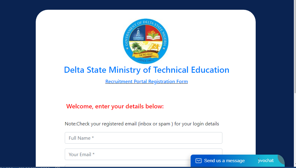 Delta State Technical Colleges Teachers Recruitment Form 2021