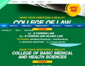Fountain Univeristy Post UTME Screening Form